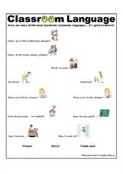 English Worksheet: Classroom Language
