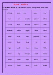 English Worksheet: Review module 3 ,9th form