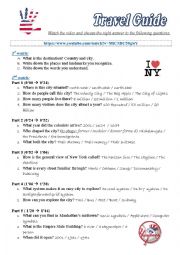 English Worksheet: NYC Travel Guide Expedia Comprehension