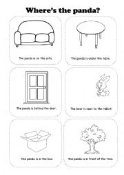 English Worksheet: prepsitions-in behind infront of under on next to