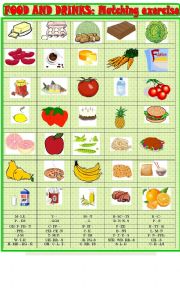 English Worksheet: Food matching exercise and misssing letters