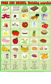 Food matching exercise and misssing letters