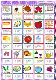 English Worksheet: Basic food , multiple choice activity 2