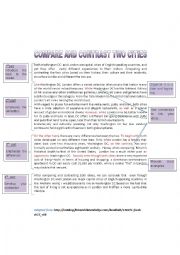 English Worksheet: WRITING SKILLS: ESSAY- COMPARE AND CONTRAST TWO CITIES