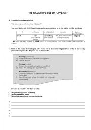 English Worksheet: Causative Use of Have