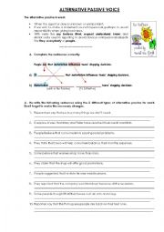 English Worksheet: Alternative Passive Voice