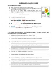 English Worksheet: Alternative Passive Voice