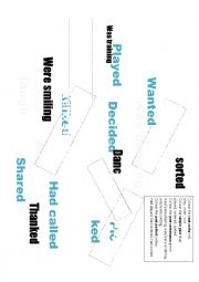 English Worksheet: 4 Tenses Colouring Sheet