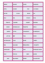 Bingo - Food vocabulary 