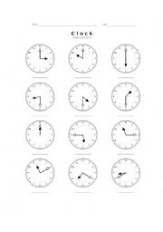 English Worksheet: What time is it?