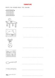 English Worksheet: house & furniture