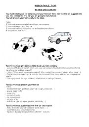 English Worksheet: My new car company