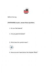 English Worksheet: The Big Bang Theory - The Doppler Effect