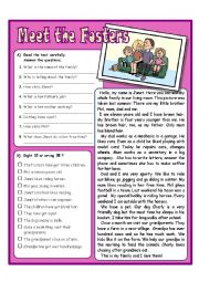 English Worksheet: Meet the Fosters