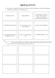 Speaking Worksheet