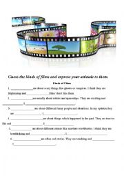 English Worksheet: Guess the kinds of films
