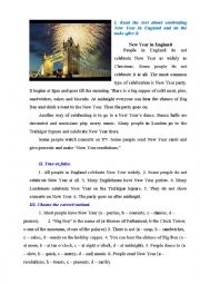 English Worksheet: New Year in England