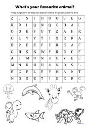 English Worksheet: Favourite animal