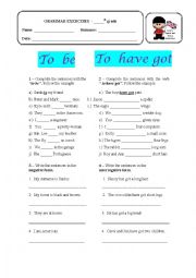 English Worksheet: To be and To have got