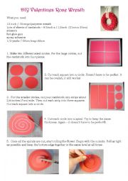 English Worksheet: DIY Valentines rose wreath