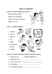 English Worksheet: I Have a Toothache