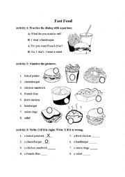 English Worksheet: Fast Food