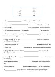 English Worksheet: Quantifiers gap fill