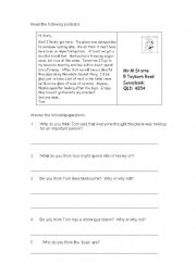 English Worksheet: Reading a Postcard