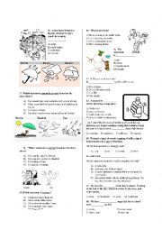 English Worksheet: Elementary Revision (part 2.2) [daily routines, weather,feelings,present simple vs. cont etc..) [repost]