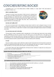 English Worksheet: couchsurfing rocks!