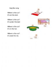 English Worksheet: where is the cat?