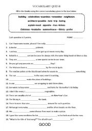 English Worksheet: Vocabulary