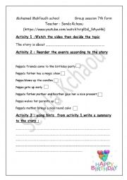 English Worksheet: happy birthday group session