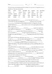 English Worksheet: Fill in the Blanks 