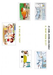 English Worksheet: Rooms and family