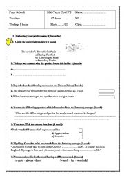 English Worksheet: Mid Term Test2 8th form
