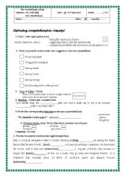 English Worksheet: Mid-term test n2 9th form