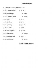 English Worksheet: What time is it?