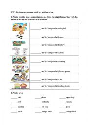 revision - verb be, pronouns, articles a /an
