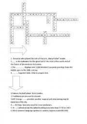 English Worksheet: crossword