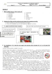 English Worksheet: Test about 