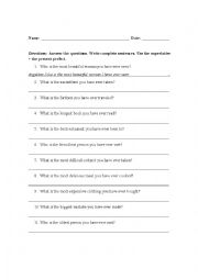 Present perfect questions + superlative