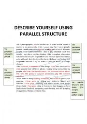 English Worksheet: WRITING SKILLS: DESCRIBE YOURSELF  