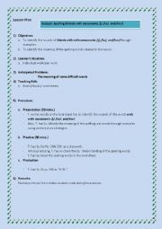 English Worksheet: Lesson plan for spelling (Consonants j ks kw)