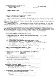 English Worksheet: Exam 2nd year about pollution
