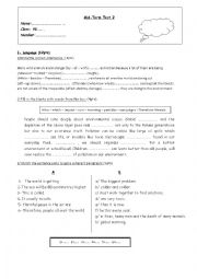 Mid-Term Test 2 9th Form Language