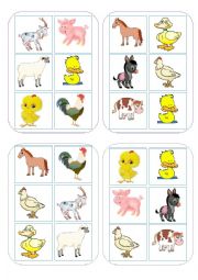 English Worksheet: Bingo Game Farm animals