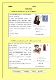 English Worksheet: Postcards