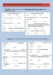 Grammar exercises: present tense & irregular verbs