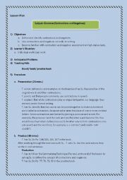 English Worksheet: Lesson plan for grammar (Contractions & negatives)